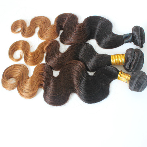 3pcs/lot Peruvian Hair Bundles 3 Tone 1B 4 27 Color 100% Human Ombre Hair Weaving Braiding Hair