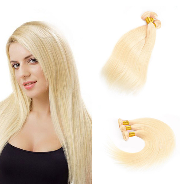 7A High Quality Hair Weaves 3Pcs/Lot Brazilian Virgin Hair Pure Color #613 Straight Hair Bundles Extensions 