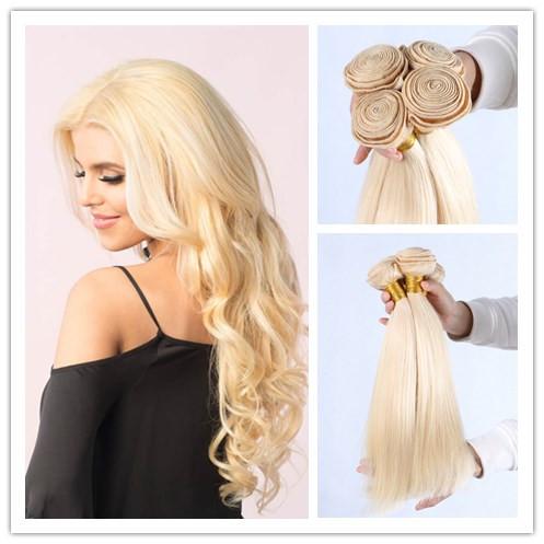 8A 613# Blonde 100% Brazilian Virgin Remy Hair High Quality Straight Human Hair Bundles Weft 100gram 8inch to 30inch