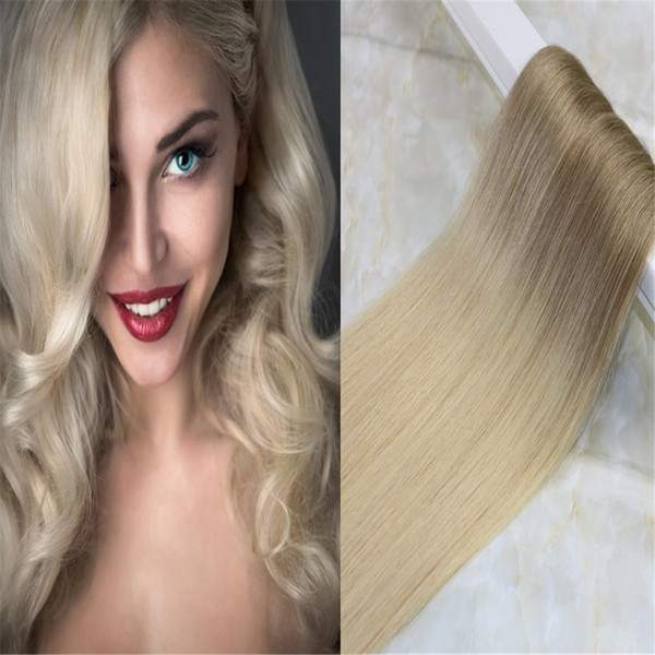 Tape in Ombre Hair Extensions PU Skin Hair Weft Balayage Color #8 Light Brown To #613 Blonde Color 50g 20pcs per Package