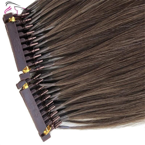 New Hair Products Customized Color Available 6D Human Hair Extensions #4 Highlight 25grams/bag Can Be Styled With Iron For Women