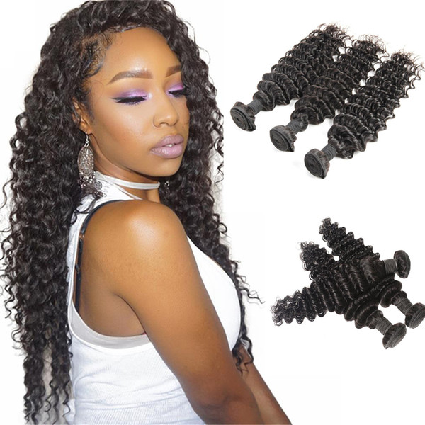 8A Unprocessed Cuticle Aligned Hair Brazilian Deep Wave Weft Remy Human Hair Extensions Peruvian Indian Malaysian Dyeable