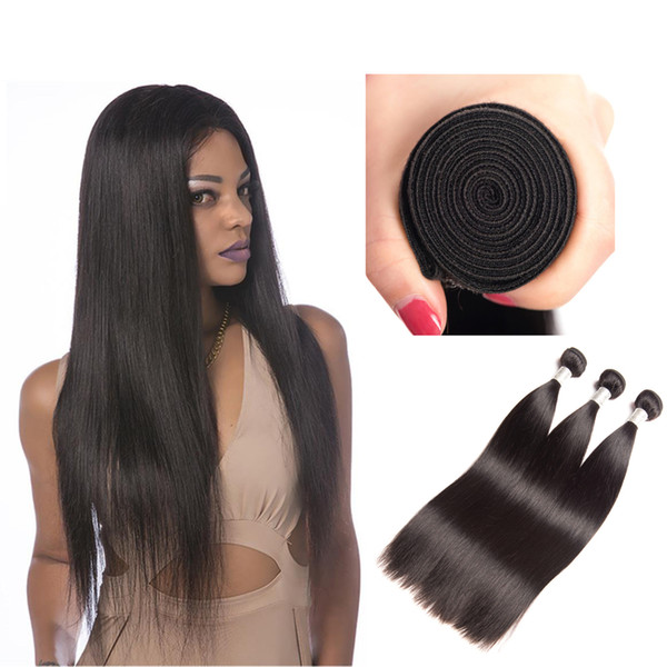 Peruivan Malaysian Indian Brazilian Hair Bundles Unprocessed Straight 9A Human Hair Weave 3pcs Dyeable Hair Extensions Double Weft For Sale