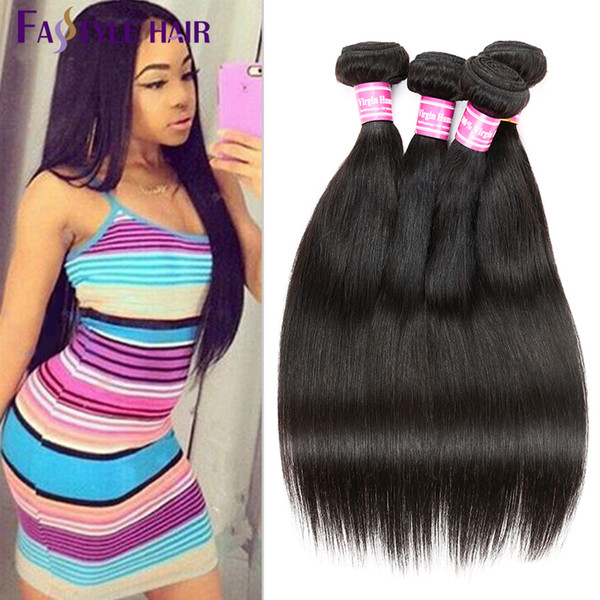 Fastyle Factory Wholesale Brazilian Virgin Straight Hair Weave Brazilian Peruvian Malaysian Indian Unprocessed Human Hair Extensions Dyeable