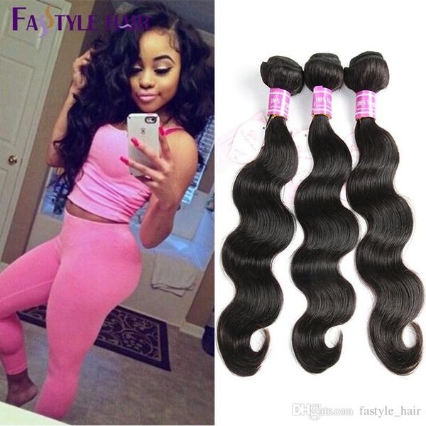 HOT2017!Fastyle Wholesale Indian Body Wave Brazilian Peruvian Malaysian Mink Virgin Human Hair Bundles 4pc/lot Cheap High Quality