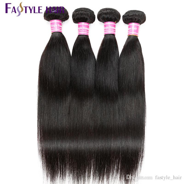 Fastyle Brazilian Virgin Straight Hair Brazilian Peruvian Malaysian Indian Human Unprocessed Hair Extensions High Quality Low Price!