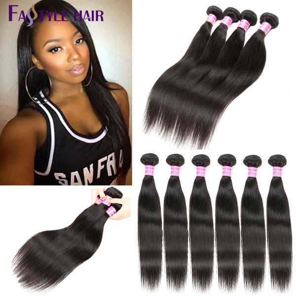 Bestseller!Fastyle Brazilian Straight Hair Extensions Natural Black UNPROCESSED Peruvian Malaysian Indian Virgin Human Hair Bundles Cheap