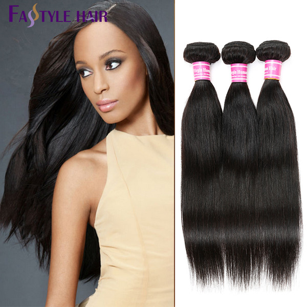 Fastyle Wholesale Indian Straight Weave 5pc/lot Natural Cheap Black Brazilian Peruvian Malaysian Unprocessed Virgin Hair Bundles Top Quality