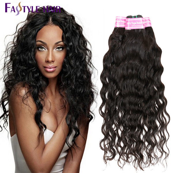 Fastyle Brazilian Natural Wave Hair Extensions 5pc/lot Natural Black UNPROCESSED Peruvian Malaysian Indian Virgin Human Hair Bundles Cheap