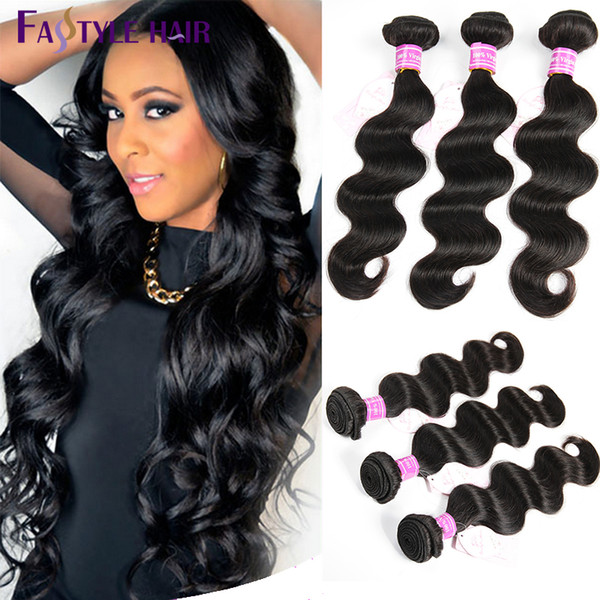 HOT!!Fastyle Indian Body Wave Extensions 5pc/lot UNPROCESSED Brazilian Peruvian Malaysian Virgin Human Hair Bundles Dyeable Wholesale Chea