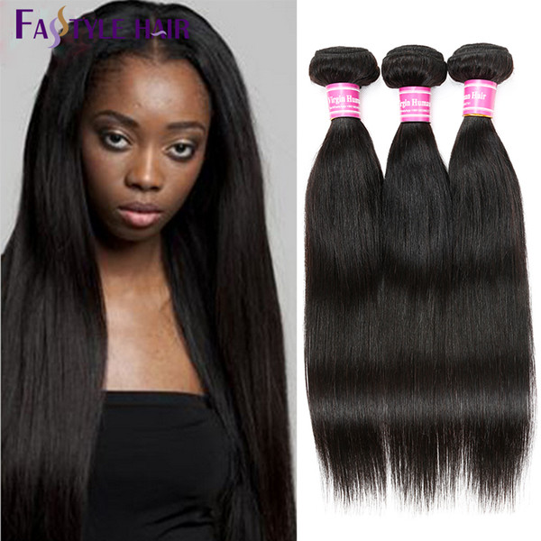 Hot!Fastyle Wholesale Malaysian Straight Weave 5pc/lot Natural Black Brazilian Peruvian Indian Unprocessed Virgin Hair Bundles 