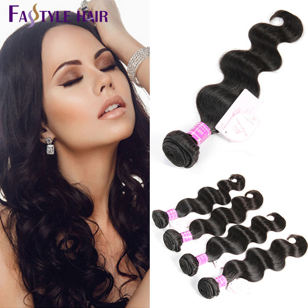 New Arrivals!Fastyle Indian Body Wave Extensions Natural Black UNPROCESSED Brazilian Peruvian Malaysian Virgin Human Hair Bundles