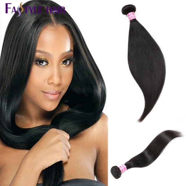 Hot Selling!Fastyle Indian Straight Weave Natural Black Brazilian Peruvian Malaysian Unprocessed Virgin Hair Bundles 5pc/lot 