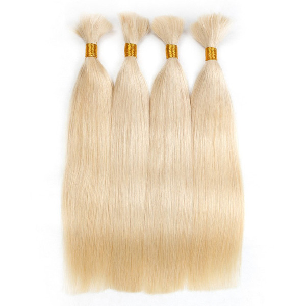 Color 613 Blonde Straight Malaysian Hair Extension 3 Bundles 10-24inch Top Quality Bulk without Weft