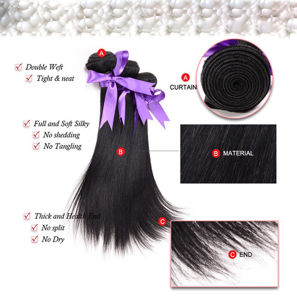 Elibess Brand Double Drawn Weft hair 100% Human virgin hair extensions Hair bundle Natural Color 100gram One piece & 5 Piece Lot, free DHL