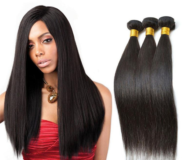 Unprocessed Silky Straight Wave Virgin Brazilian Hair Weave, Raw Human Hair Weft with natural Color, 80g/bundle &3 bundle one Lot