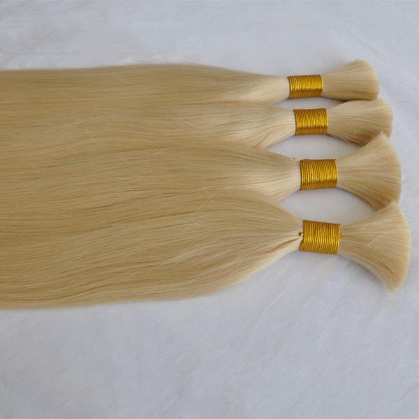 Hot sale Top Quality Bulk Human Hair No Weft 100gram Lot Straight Wave Human Hair Bulk For Braiding Buy 3Lot Get 1Pcs Free Blonde Color 613#