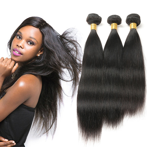 Peruvian Human Hair 3 Bundles Long Straight Hair Extensions Peruvian Straight Hair Weaves Bundles total 300g