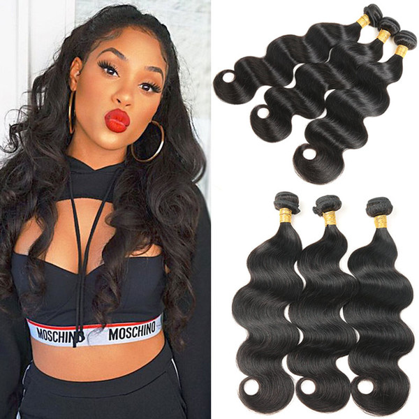 Malaysian Body Wave Hair 3 Bundles 100% Human Hair Weave Bundles Non-Remy Hair Weaving 100g Natural Color