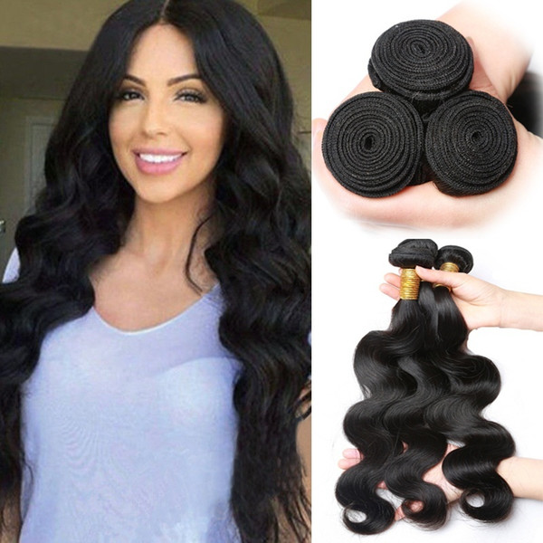 Virgin Hair Weaves Peruvian Body Wave 3 Pieces 100% Unprocessed Thick Human Hair Weft Long Inch 8