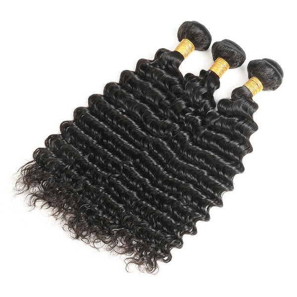 3 Pieces Virgin Hair Peruvian Deep Wave Hair Extensions 8