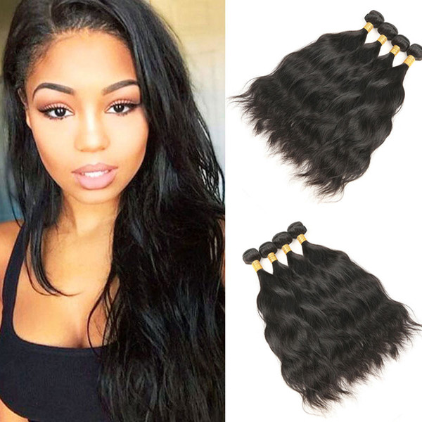 Malaysian Natural Wave Virgin Human Hair Pack of 4 Unprocessed Virgin Hair Bundles Natural Color 