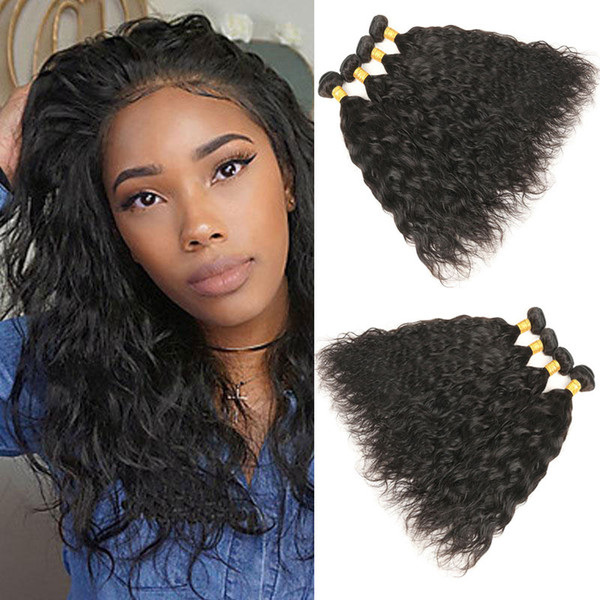 Mongolian Curly Weave Hair Extensions 100% Virgin Human Hair Weaving Bundles 4 Pcs Nature Color 8