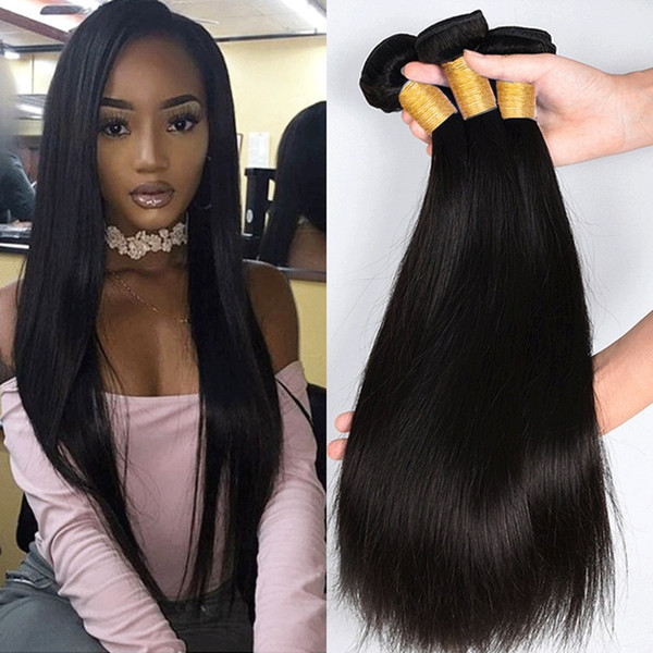 Brazilian Straight Hair 3 Bundles Unprocessed Virgin Hair Wefts 100% Human Hair Weave Bundles 