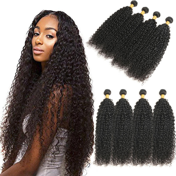 Afro Kinky Curly Hair Weave 4 Bundles Malaysian Human Hair Bundles Deals 100% Virgin Hair Extensions 