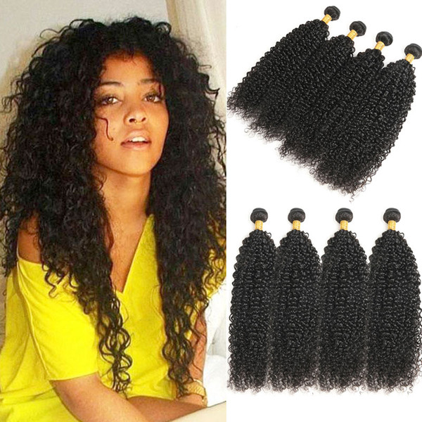 Afro Kinky Curly Peruvian Hair Weave 4 Bundles Human Hair Bundles Deal 100% Virgin Hair Extensions 