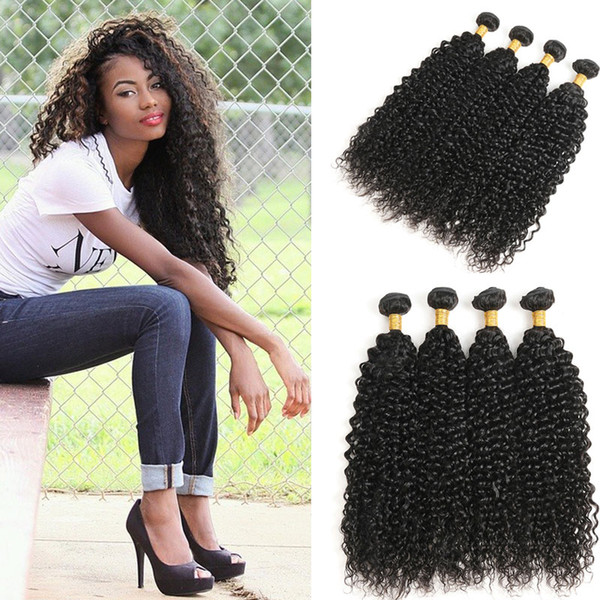 Water Wave Human Hair Bundle 4 PCS Peruvian Virgin Hair Weaves Extention Natural Black Can Be Dyed Bleached 8