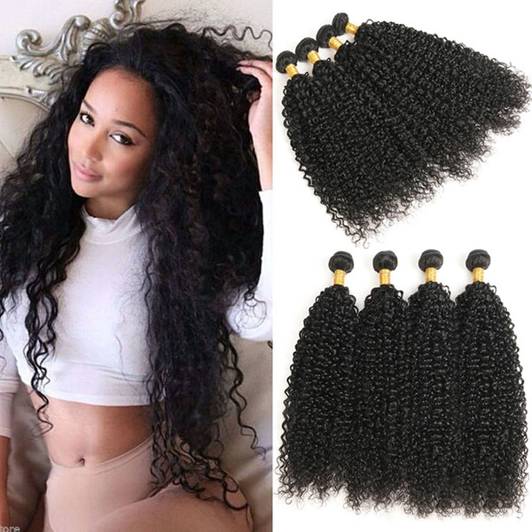 Indian Human Hair 4 Bundles Jerry Curly 100% Virgin Hair Wefts No Shedding No Tangles 8