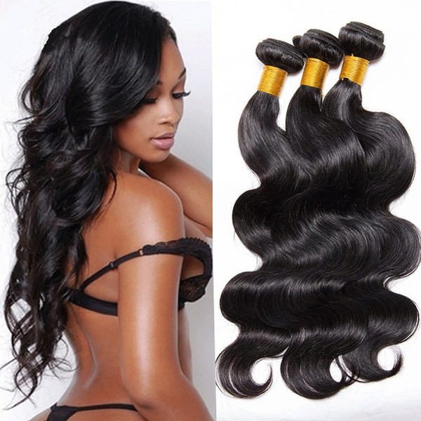 Brazilian Body Wave Hair Bundles Extensions 8-30 inch 100% Human Hair Weaves Natural Color