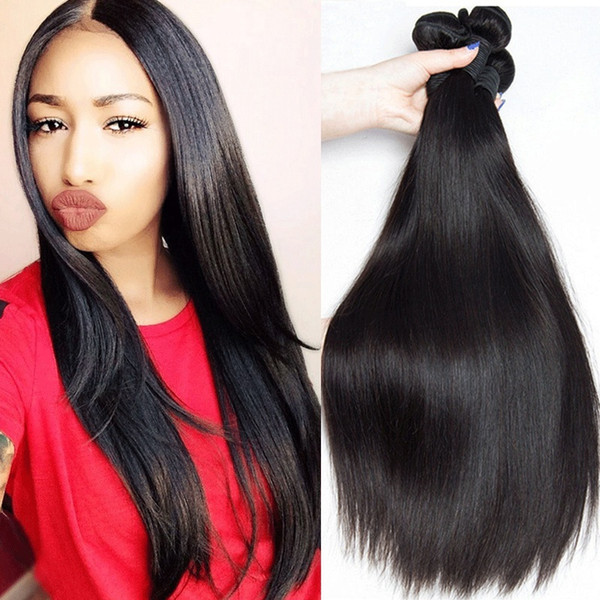 Malaysian Human Hair 3 Bundles Straight Hair Extensions Unprocessed Malaysian Straight Hair Weaves total 300g 