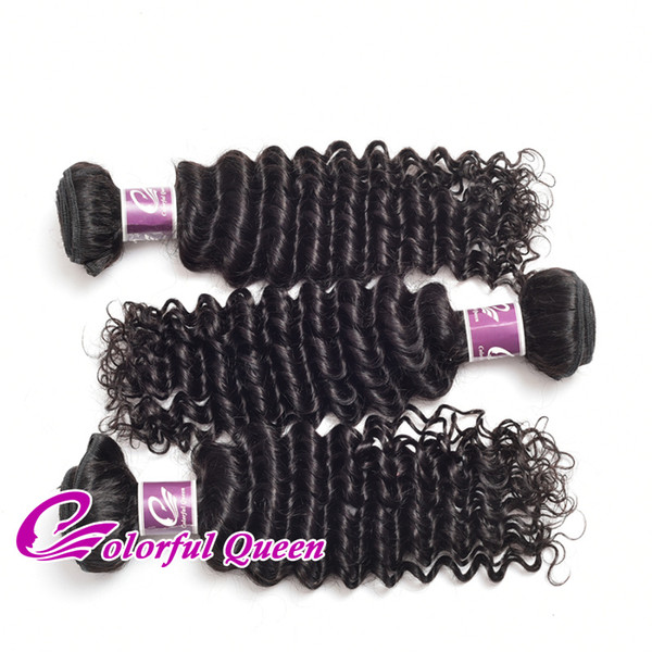 Malaysian Wet and Wavy Virgin Hair Extensions Deep Curly 3pcs/Lot 300g Cheap Peruvian Indian Brazilian Virgin Hair Weave Deep Curly Wave