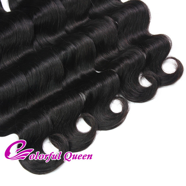 Colorful Queen Human Hair Extensions 10Pcs 8Inch-26Inch Natural Color Wavy Culry Malaysian Hair Weft Malaysian Sraight Body Wave Hair Weaves