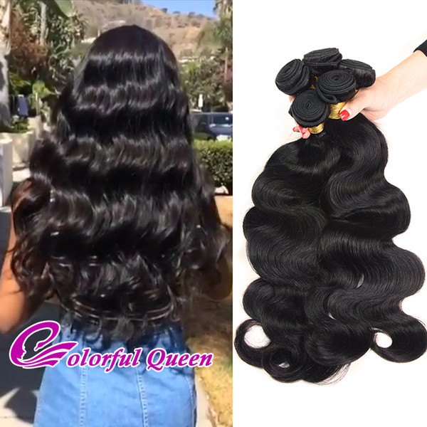 8A Brazilian Virgin Hair Body Wave Human Hair Weave Bundles 4pcs Peruvian Malaysian Brazilian Hair Extensions Straight Loose Curly Weaves