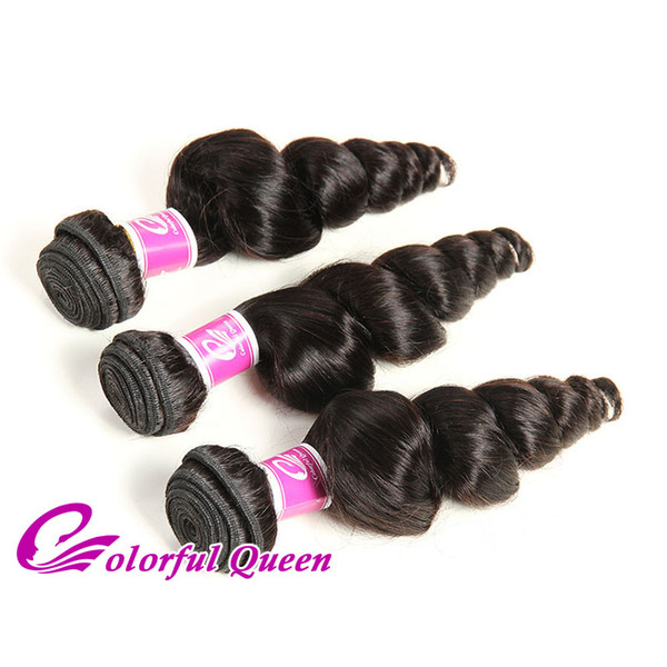 Colorful Queen Malaysian Virgin Hair Extension Loose Wave 3pcs/Lot Human Hair Bundles Loose Wave Peruvian Indian Brazilian Virgin Hair Weave