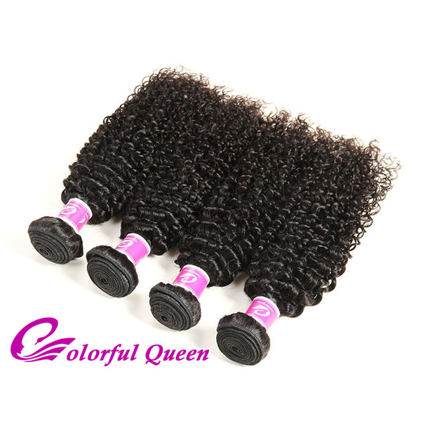 Colorful Queen Malaysian Curly Hair Afro Kinky Curly Hair Weaves 4 Bundles Unprocessed Malaysian Kinky Curly Virgin Human Hair Extensions