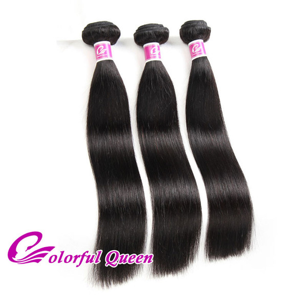 Colorful Queen Peruvian Straight Virgin Hair Weaves Peruvian Silky Straight Unprocessed Human Hair Bundles 3pcs 300g Straight Hair Extension