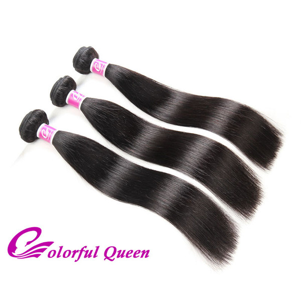 Colorful Queen Indian Virgin Hair Straight 4pcs 400g Straight Human Hair Weaves Natural Indian Silky Straight Virgin Human Hair Bundles