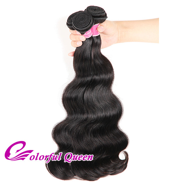 Colorful Queen Raw Indian Virgin Human Hair Bundles Body Wave Hair Weaves Weft 3Pcs Virgin Indian Hair Extensions Body Wave 300g/Lot