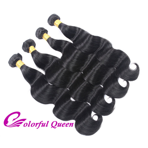 Colorful Queen Remy Human Hair Weaves Body Wave 4 pcs Remy Hair Bundles Wet and Wavy Indian Remy Virgin Human Hair Extensions 8-26Inches