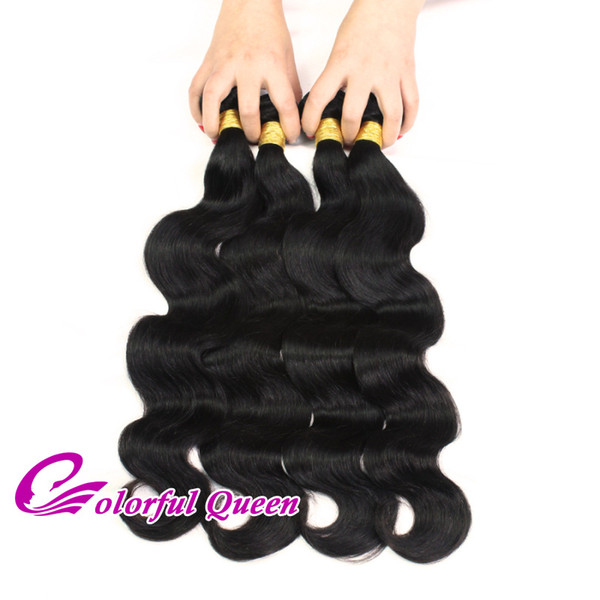 Raw Indian Virgin Hair Body Wave Weave Indian Hair Bundles Deals Body Wave Colorful Queen Big Wave Wavy Human Hair Extensions 8-30 Inches