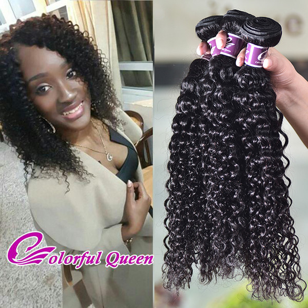 Colorful Queen Cheap Curly Human Hair Weft 3 Pcs 300g Malaysian Virgin Hair Kinky Curly Weave Bundles Malaysian Curly Human Hair Extensions