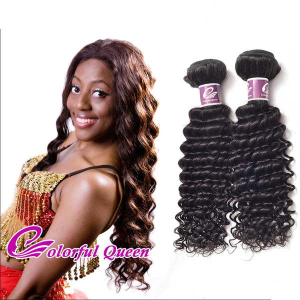 Indian Virgin Hair Extensions 3pcs 4pcs Indian Deep Curly Human Hair Bundles Weaves Peruvian Malaysian Brazilian Virgin Hair Deep Wave