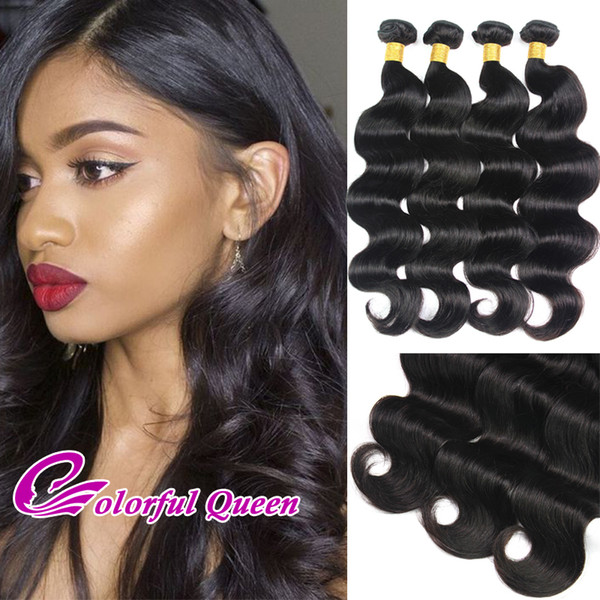 Indian Hair Weaves Body Wave UNPROCESSED Virgin Human Hair Wefts Brazilian Malaysian Peruvian Hair Extensions 4pc Body Wave Bundles Weaves