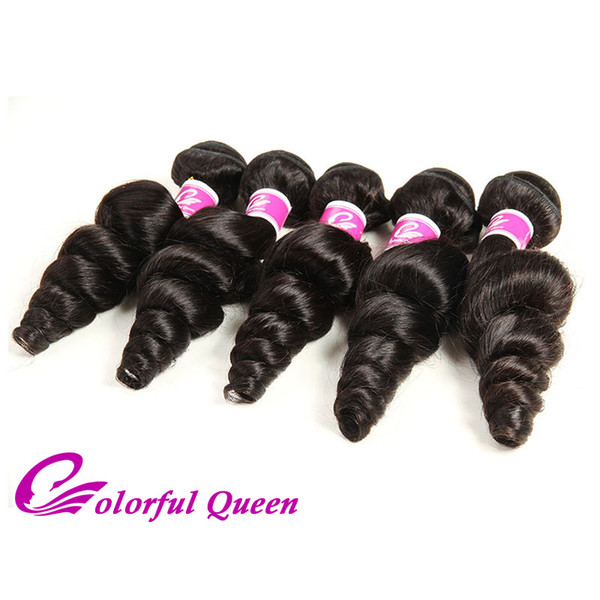 Colorful Queen Peruvian Virgin Hair 400g Loose Wave Cheap Wet and Wavy Human Hair Bundles Deals Puruvian Hair Extension Natural Black