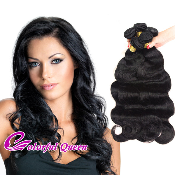 Malaysian Virgin Hair Body Wave 3pcs 4pcs Wet Wavy Human Hair Bundles Peruvian Indian Brazilian Virgin Hair Weave Bodywave Natural Black 1B