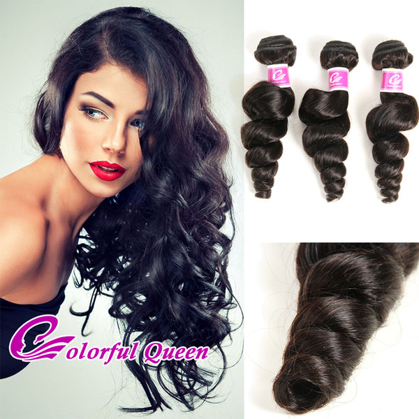 Peruvian Virgin Human Hair Extensions Loose Wave 300g/Lot Peruvian Loose Curl Virgin Hair Bundles Loose Wave Peruvian Curly Hair Weaves